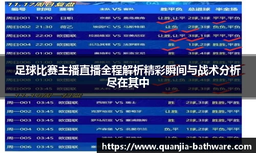 足球比赛主播直播全程解析精彩瞬间与战术分析尽在其中